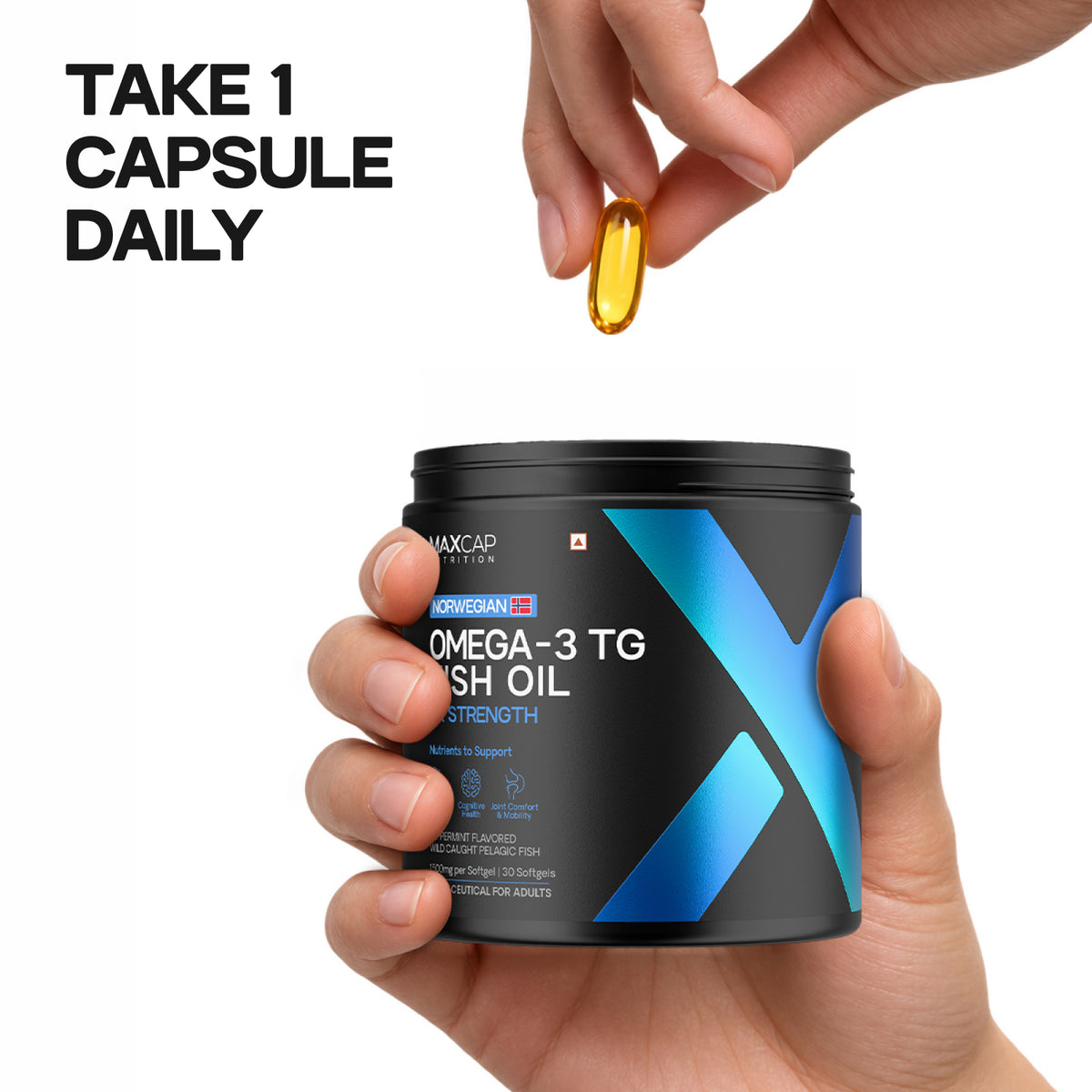 MAXCAP Omega-3 TG Fish Oil, 30 servings