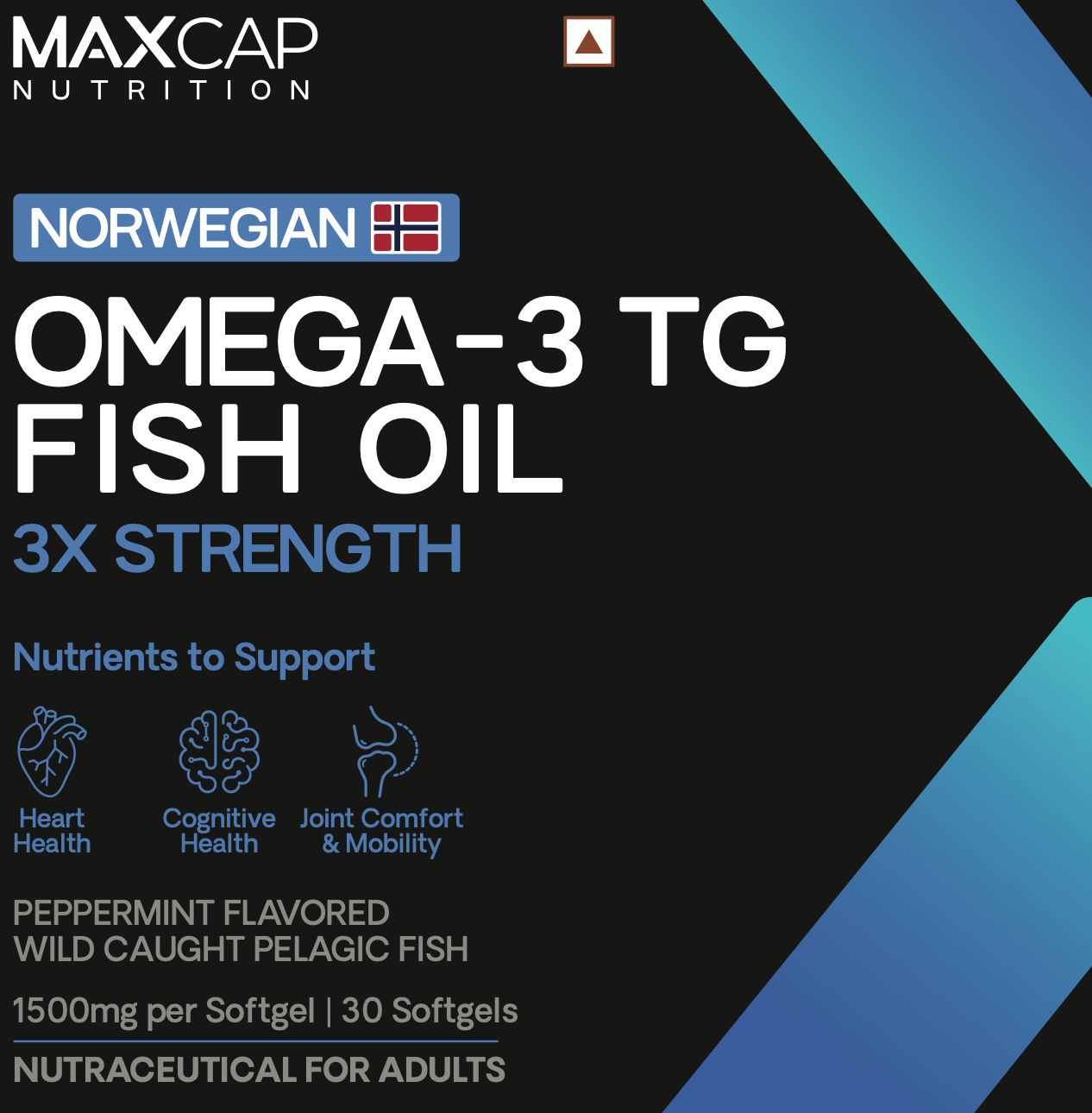 MAXCAP Omega-3 TG Fish Oil, 30 servings