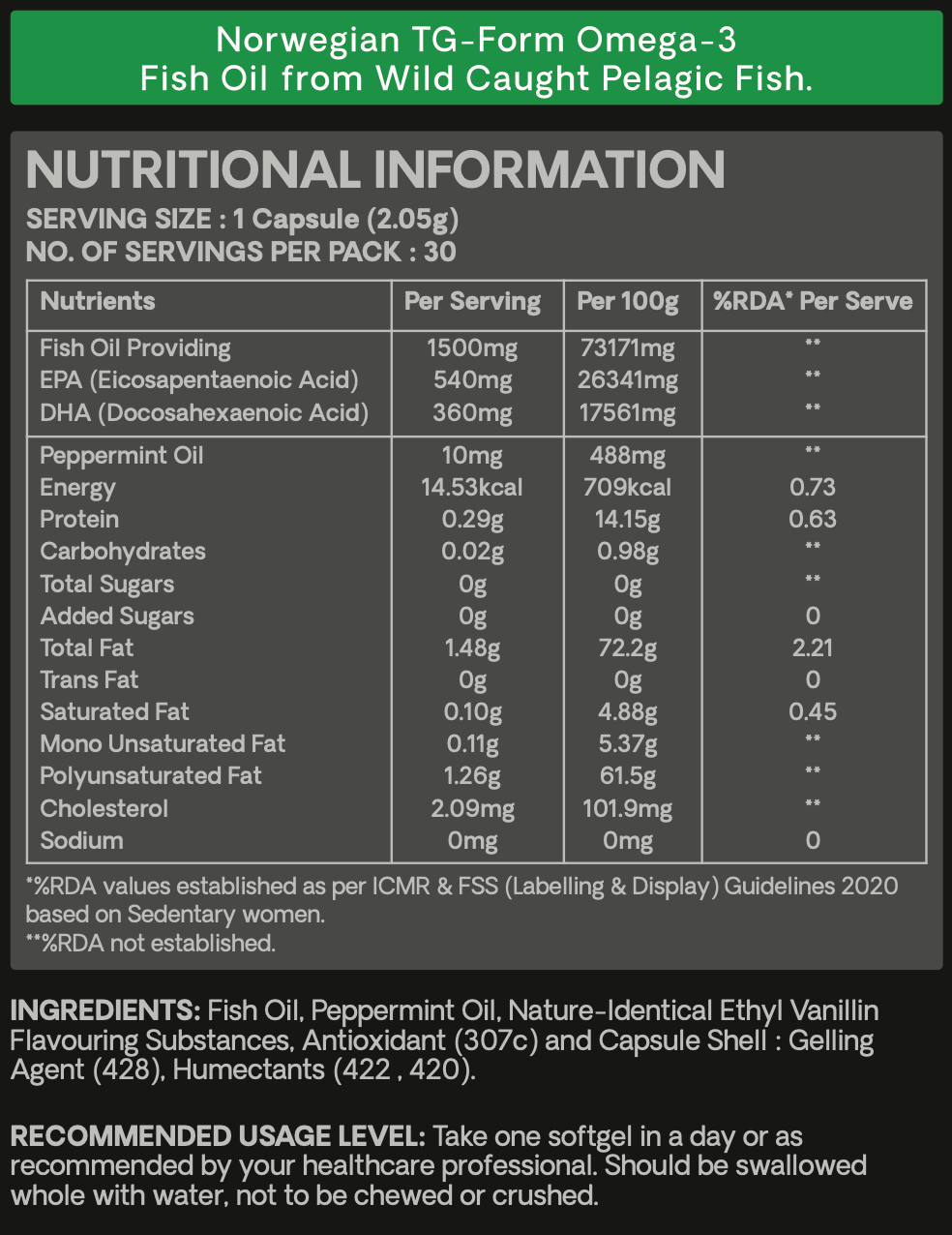 MAXCAP Omega-3 TG Fish Oil, 30 servings